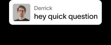 Chat message: hey quick question