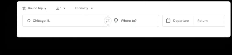 Flight search bar